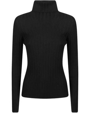 Drumohr Ribbed-Knit Roll-Neck Jumper - Black