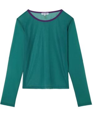 Sunnei Langarmshirt mit Netz - Grün