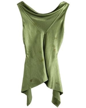 MUTEDANCE Floral-Jacquard Top - Green