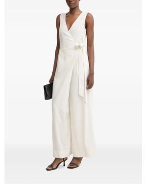 Sisley Wrap-Style Sleeveless Jumpsuit - White