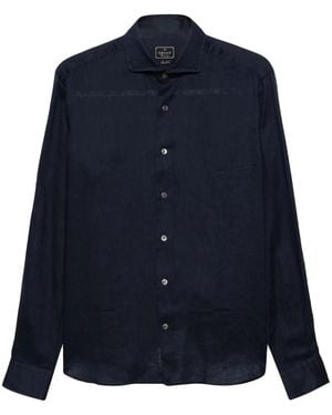 Orian Long-Sleeve Linen Shirt - Blue