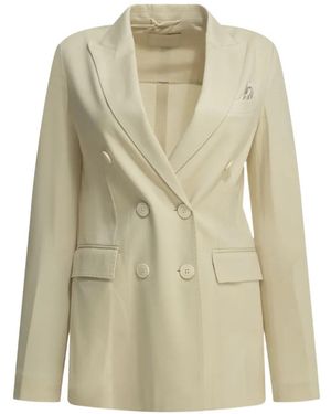 Circolo 1901 Double-Breasted Peak-Lapels Blazer - White
