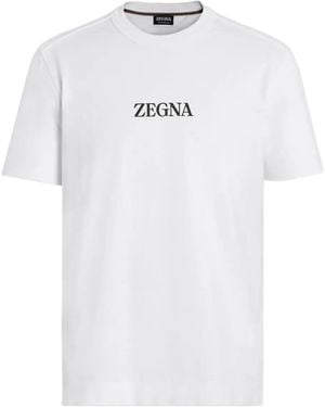 ZEGNA Logo-Detail T-Shirt - White