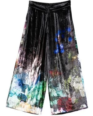 Yavi Printed Drawstring Pants - Blue