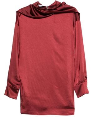 THE NINA STUDIO Cowl-Neck Blouse - Red