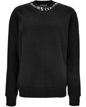 Versace Jeans Couture Embroidered Crew-Neck Sweatshirt - Black