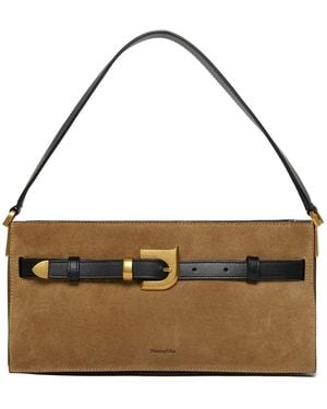 Nanushka Mini Harmonica Buckle-Detail Leather Shoulder - Metallic