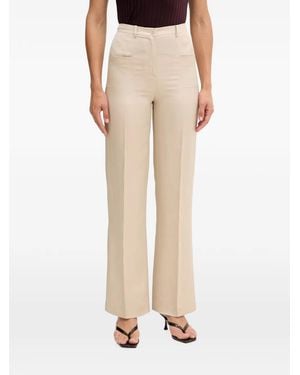 Sisley Pressed-Crease Straight-Leg Trousers - Natural