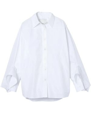 3.1 Phillip Lim Draped-Cuff Poplin Shirt - White