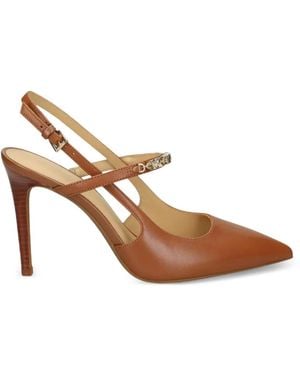 MICHAEL Michael Kors Dina Flex Studded Leather Court Pumps - Brown