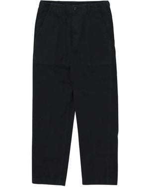 Fortela Fatigue Herringbone-Cotton Trousers - Black