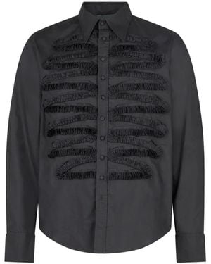 John Richmond T-Shirt A Maniche Lunghe Con Ruches - Grigio