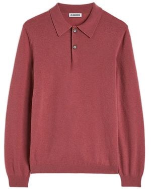 Jil Sander Gebreid Poloshirt - Rood