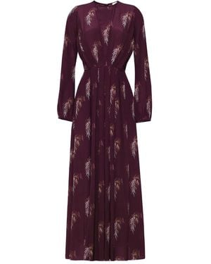 Adam Lippes Floral-print Pleated Midi Dress - パープル
