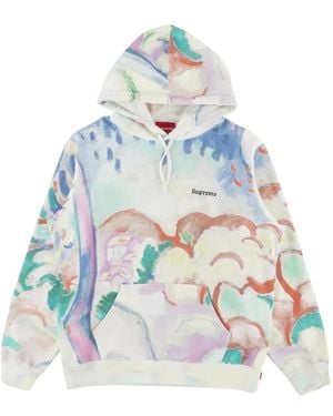 Supreme Sudadera Con Capucha Y Estampado De Paisaje - Blanco