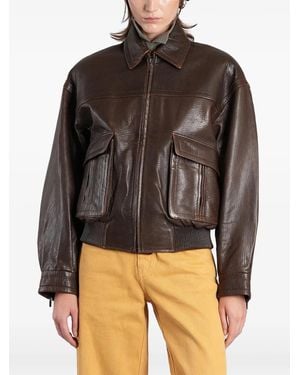 Christopher Esber Chaqueta Bómber De Piel - Negro