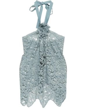 BLAKLACE Floral Lace Top - Blue