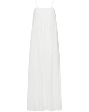 Twp Shirred Column Maxi-Dress - White