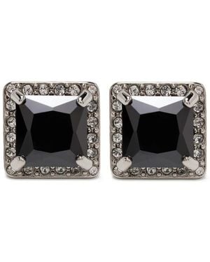 Balenciaga Square Stones Earrings - Black