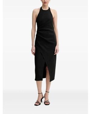 A.L.C. Halterneck Draped Midi Dress - Black