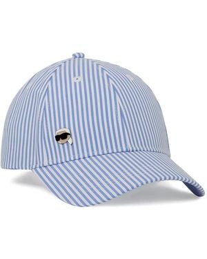 KARL LAGERFELD Pin Stripes Cap - Blue