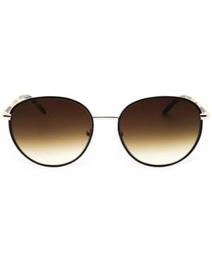 Longchamp Gafas De Sol Con Montura Redonda - Negro