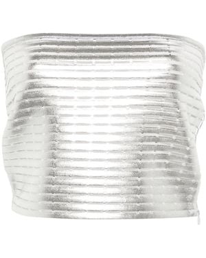 Genny Laminated Cropped Top - White