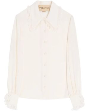 Valentino Garavani Ruffle-Collar Shirt - White