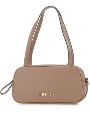 Liu Jo Bowling Hammered-Effect Shoulder Bag - Natural