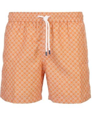 Fedeli Short De Bain À Fleurs - White