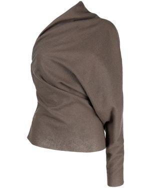 Rick Owens ワンショルダー トップ - ブラウン