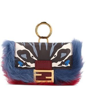 Fendi Nano Baguette Leather Bag Charm - Blue