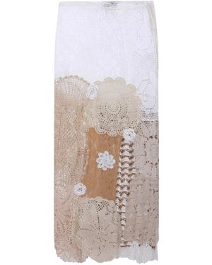 Marco Rambaldi Crochet Appliqué Skirt - White