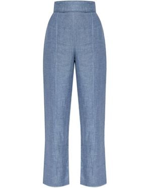 Posse Elasticated-Waistband Crop Pants - Blue