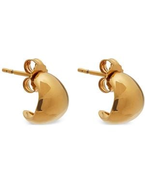 Nina Gordon Fold Small Hoops Earrings - Metallic