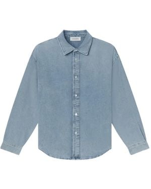 FRAME Faded-Effect Long-Sleeve Denin Shirt - Blue