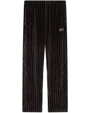 KENZO Leaf Stripe Velvet Track Trousers - Zwart