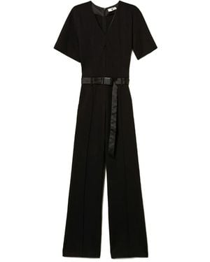 Twinset Buckle-Fastening V-Neck Jumpsuit - Black