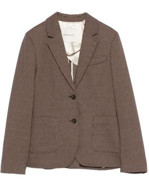 GANT Check-Pattern Blazer - Brown