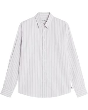 Maison Kitsuné Chemise Boutonnée À Rayures - White