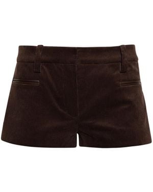 Magda Butrym Ribfluwelen Shorts - Bruin