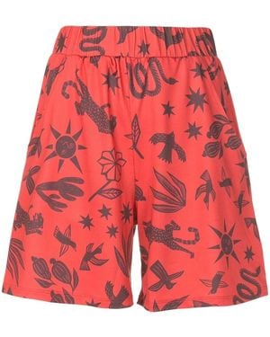 Lygia & Nanny Lara Estampado Graphic-Print Shorts - Red
