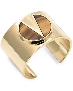 Eddie Borgo Tiger Eye Round Medallion Cuff - Metallic