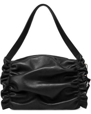 Repetto Small Opéra Ruched Calf-Leather Shoulder Bag - Black