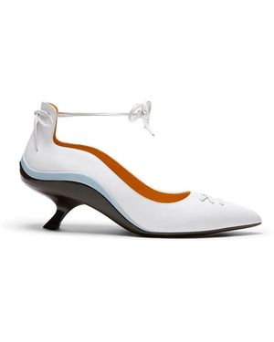 LILI CURIA Evelyn Lace-Up Court Shoes - White