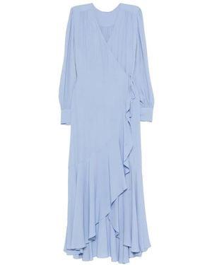 Twinset Robe Portefeuille À Volants - Blue