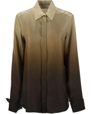 Max Mara Silk Dégradé Shirt - Green