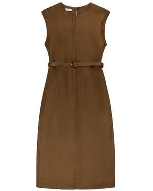 Glanshirt Belted Midi Dress - Brown