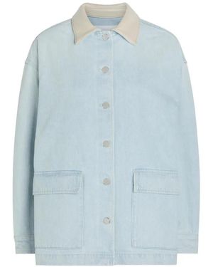 Agolde X Maria Mcmanus Oversized Button-Down Cotton Denim Jacket - Blue