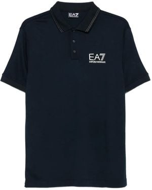 EA7 Poloshirt mit Logo - Blau
